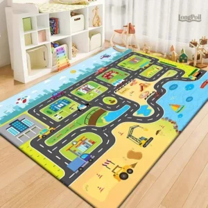 Tapis de jeu avec circuit de voiture pour enfants