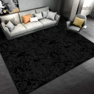 Tapis noir pour chambre élégant et moderne