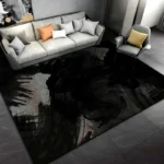 Grand tapis noir élégant et moderne pour toute décoration intérieure