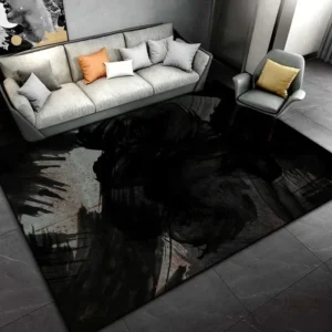 Grand tapis noir élégant et moderne pour toute décoration intérieure