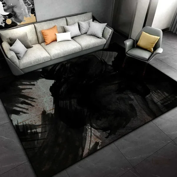 black-cartoon-area-rug-carpet-rug-for-living-room-bedroom-f2nous-1 Grand tapis noir élégant et moderne pour toute décoration intérieure