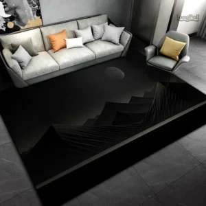 Tapis noir élégant pour une décoration moderne et intemporelle