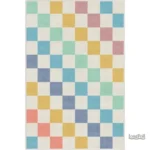 Tapis à carreaux vibrants pour décoration intérieure