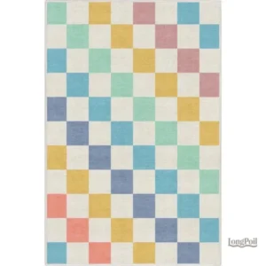 Tapis à carreaux vibrants pour décoration intérieure