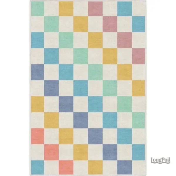 Tapis à carreaux vibrants pour décoration intérieure