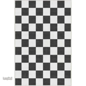 Tapis carreaux noir et blanc élégant pour décoration intérieure
