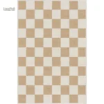 Tapis beige à motifs de carreaux
