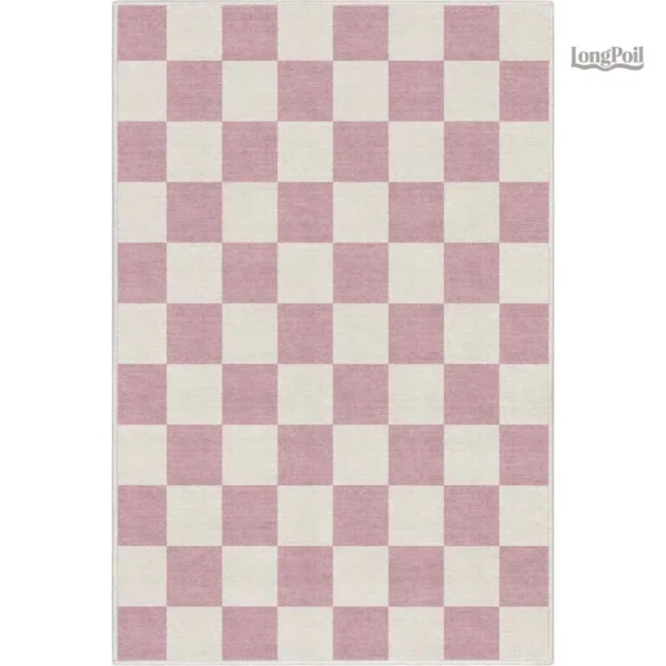 Tapis carreaux rose élégant pour la décoration intérieure