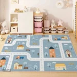 Tapis de jeu de voiture avec circuit pour enfants