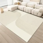 Grand Tapis Beige élégant pour un intérieur apaisant