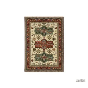 Grand tapis bohème aux motifs élégants et colorés
