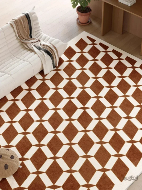 Tapis damier moderne pour décoration intérieure