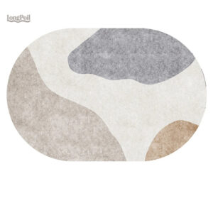 Grand tapis ovale décoratif pour salon ou chambre