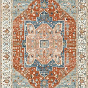 Grand tapis persan au design raffiné et traditionnel