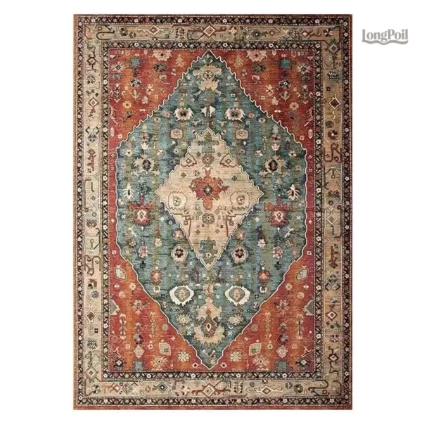 Grand Tapis Vintage au design unique et coloré