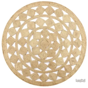 Tapis en jute naturel, design simple et élégant