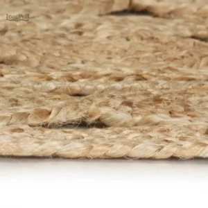 Élégant tapis en jute, parfait pour salon ou chambre
