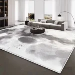 Tapis gris élégant pour salon, style moderne et sobre