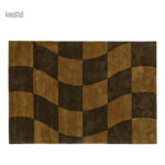 Tapis ondulé marron foncé en carreaux pour décoration intérieure