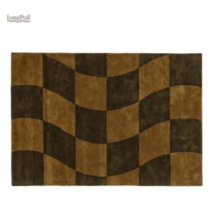 Tapis ondulé marron foncé en carreaux pour décoration intérieure