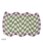 Tapis vague damier en motif carreaux élégant