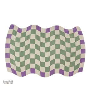 Tapis vague damier en motif carreaux élégant