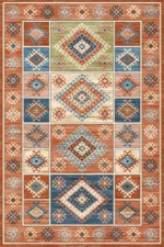 Tapis Perse au motif traditionnel, élégant et coloré