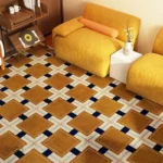 Tapis damier moderne, parfait pour salon ou chambre