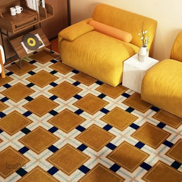 Tapis damier moderne, parfait pour salon ou chambre