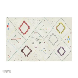 Petit tapis ethnique coloré au design traditionnel