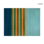 Petit tapis rayé bleu pour décoration intérieure