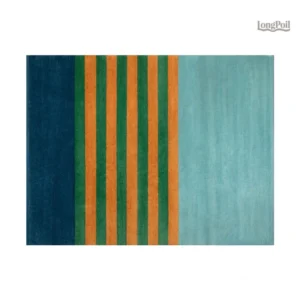Petit tapis rayé bleu pour décoration intérieure