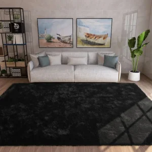 Tapis à poils longs, style moderne, idéal pour salon ou chambre