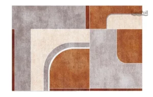 Tapis abstrait beige au design moderne et élégant