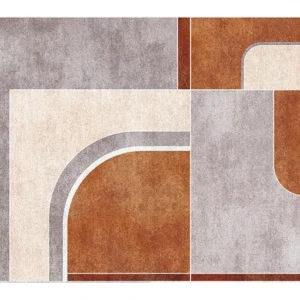 Tapis abstrait beige au design moderne et élégant
