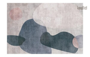 Tapis abstrait gris au design contemporain et élégant