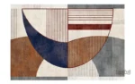 Tapis abstrait multicolore au design moderne et artistique