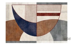 Tapis abstrait multicolore au design moderne et artistique