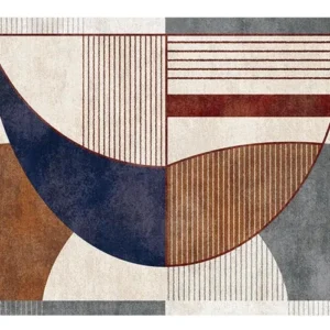 Tapis abstrait multicolore au design moderne et artistique