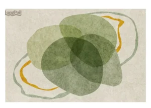 Tapis abstrait vert au design moderne et original