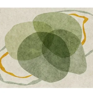 Tapis abstrait vert au design moderne et original