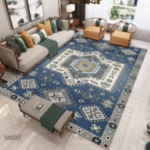 Tapis effet ancien avec motifs uniques pour un intérieur raffiné