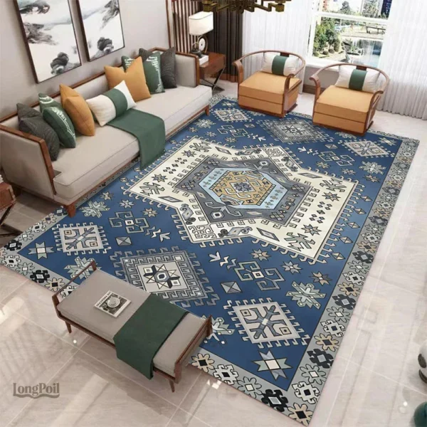 Tapis effet ancien avec motifs uniques pour un intérieur raffiné
