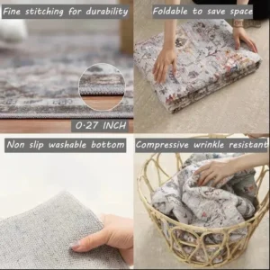 Tapis rouge vintage, allure antique, parfait pour embellir un espace