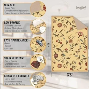 Tapis à fleurs avec motifs anglais colorés pour une ambiance chaleureuse