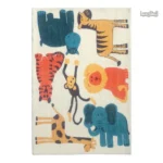 Tapis jungle décoratif avec animaux colorés pour enfants