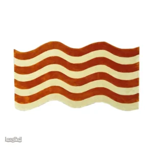 Tapis brun et jaune avec motif arc-en-ciel