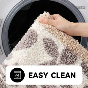 Accessoire salle de bain beige, antidérapant et absorbant