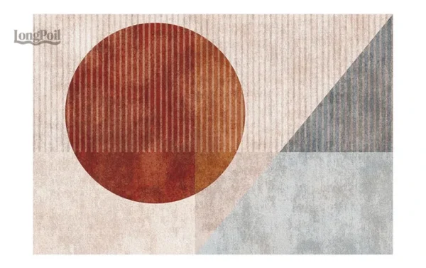 Tapis abstrait beige avec motifs modernes et élégants
