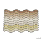 Tapis beige avec motif arc-en-ciel coloré